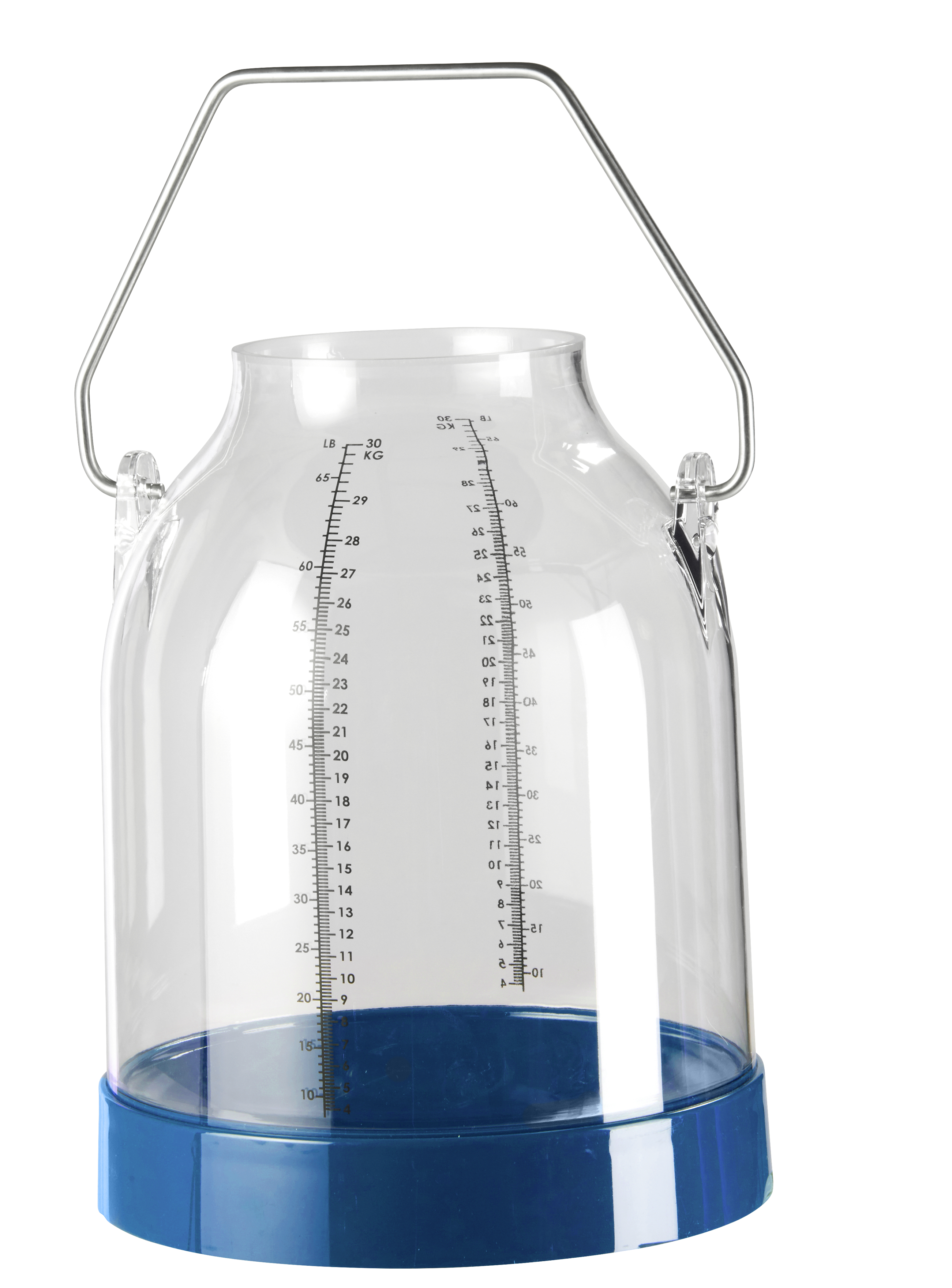 Kunststoff Melkeimer, 30 Liter, blau, Bügelhöhe 117 mm für DeLaval-Deckel